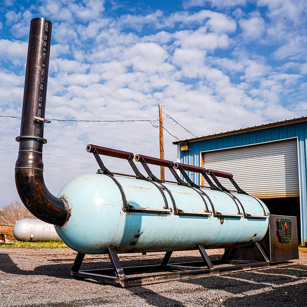 1000 Gallon Offset Smoker - Raw on Skids